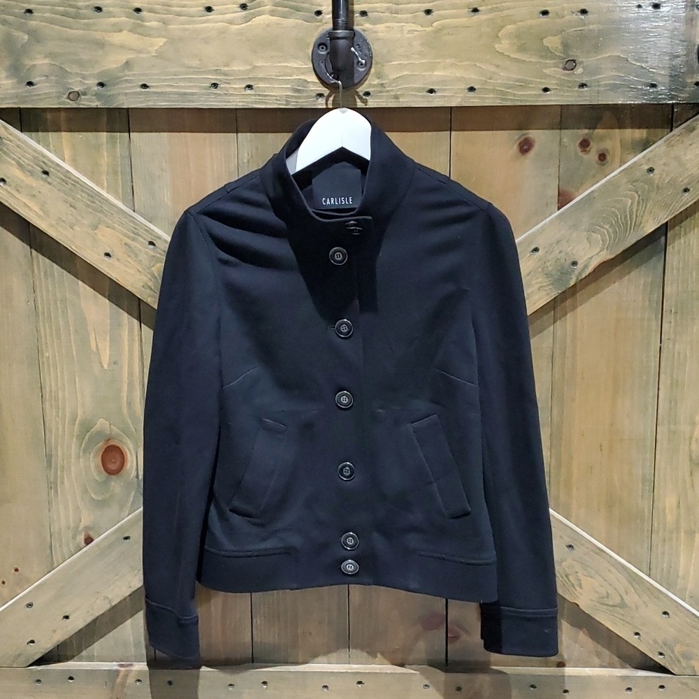 CARLISLE BLACK BLAZER SIZE 4 CASUAL SPORT PREPPY MINIMALIST